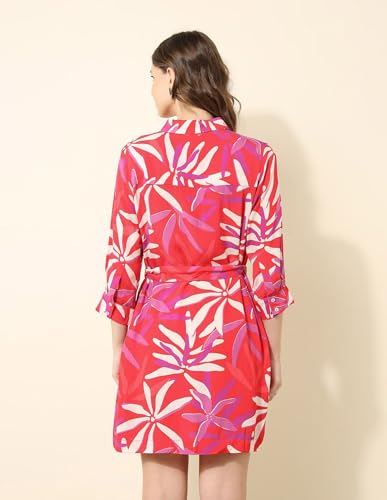 U.S. POLO ASSN. Women's Rayon Shirt Mini Dress (UWSS25DRS164 Multicolor