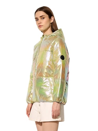 ONLY Women's Solid Regular Fit Green Jacket
