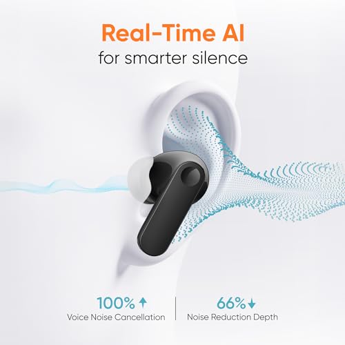 realme Buds T500 Pro TWS Earbuds with 12.4mm Drivers, Upto 50dB ANC,3D Spatial Audio, 56H Playtime, AI ENC, IP55 Rating, and 45ms Low Latency BT 6.1 (Orange Mint)