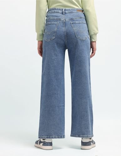 U.S. POLO ASSN. Wideleg High Rise Jeans (UWAW24JEN102_Blue_32)