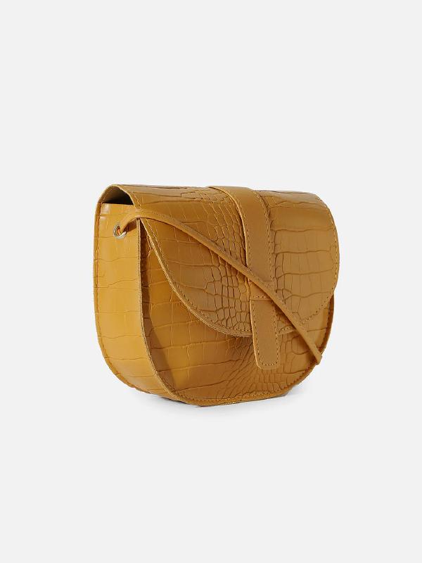 Croco Yellow Cross Body Bag - SaumyasStore