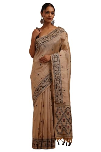 Soch Womens Black Dola Silk Woven Designs Saree