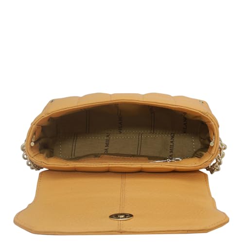 Da Milano Genuine Leather Orange Sling Bag (Small) (00936OL)
