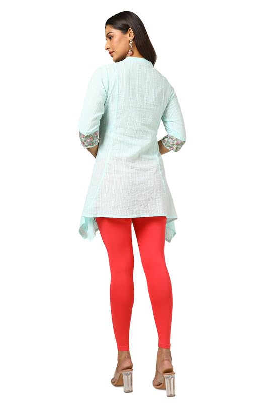 Soch Womens Peach Cotton Blend Solid Leggings