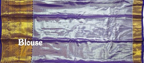 VFCollections Women's Kanchipuram Silk Pure Pattu Sarees With Blouse (VFC631-1)