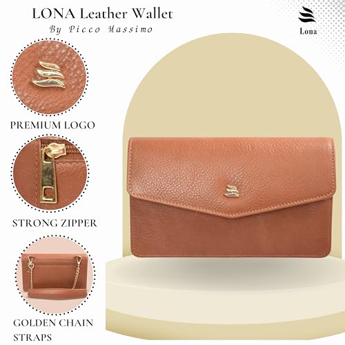 Lona Premium Minimalist Leather Clutch – Envelope Silhouette with Subtle Chain Detailing for Modern Elegance