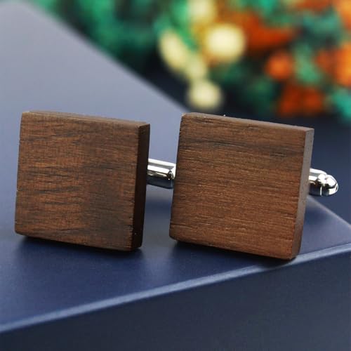 Peluche Natural Walnut Wooden Cufflinks for Men