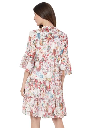 VERO MODA Women's Fit and Flare Multicolor Dress