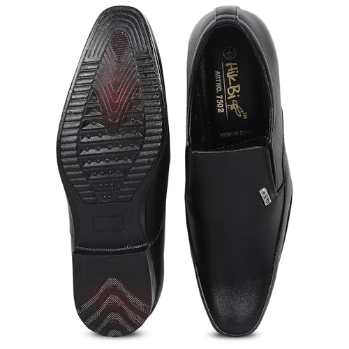 HIKBI Men's Pointed Toe Formal Leather Shoes_Black_6