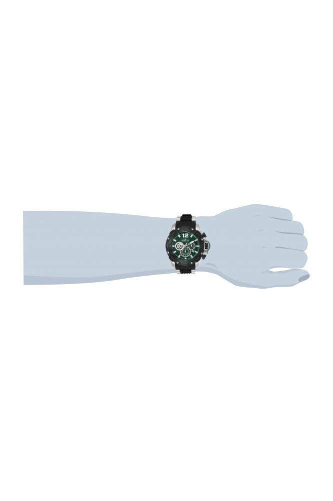 Invicta Silicone Pro Diver Chronograph Green Dial Analog Watch for Men - 26405, Multi-Color Band