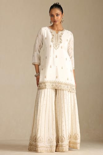 Soch Women's Chinon Salwar Suit Set (OWS5CD21900_Off White