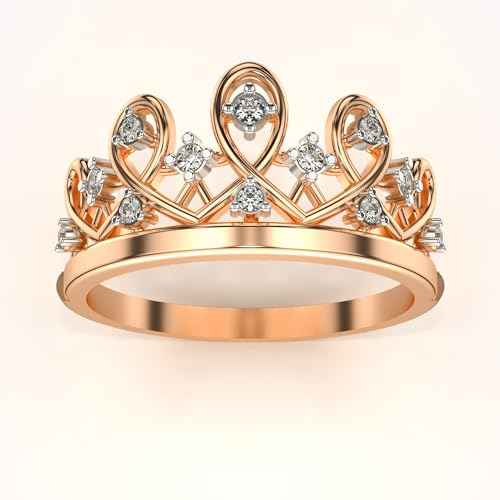 VALANOVA Sterling Silver & Certified Lab Grown Diamond 0.12cts | Ring For Women/Girls | Stylish & Elegant | VGR0132A | Ring Size: 17