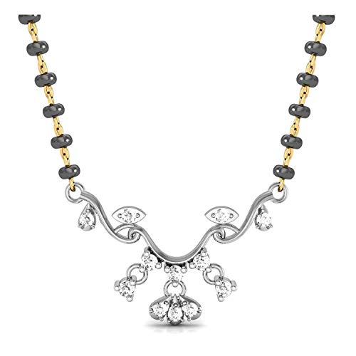 AVSAR 18k (750) White Gold and Diamond Mangalsutra for Women
