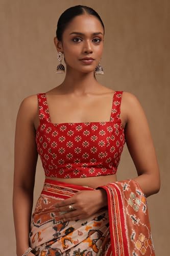 Soch Womens Multicolour Dola Silk Ethnic Motifs Saree With Stone Work