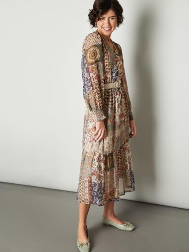 Max Women's Polyester Classic Midi Casual Dress (C24WCTFSWD323_Green