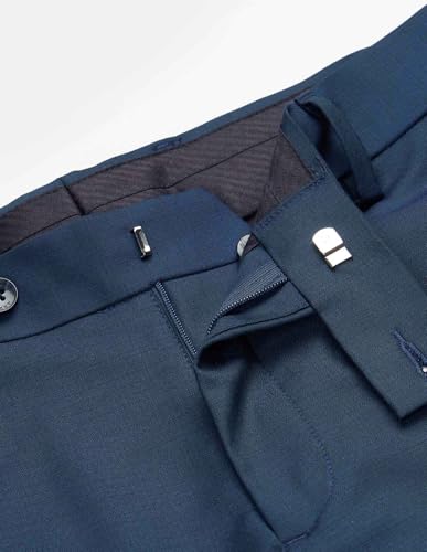 Arrow Men's Checked Dobby Trousers (ARAKTR2123_Blue_36)