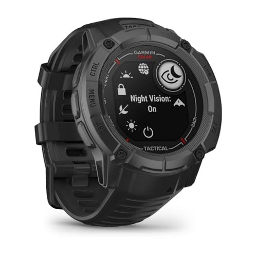Garmin Instinct 2X, Solar - Tactical Edition, Rugged Hybrid Smartwatch with Solar Charging Capabilities, Tactical-Specific Features, Black