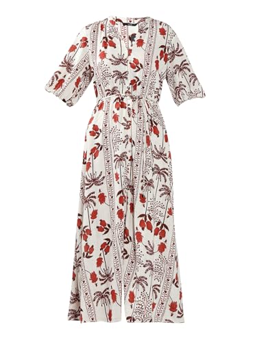 VERO MODA Women's Fit and Flare White Dress