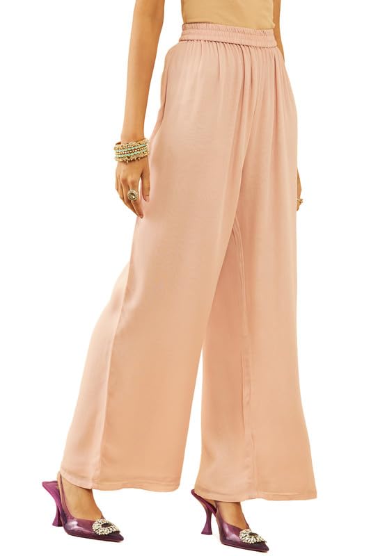 Soch Womens Blush Pink Georgette Floral and Paisley Pattern Beadwork Suit Set(OWS2CD2102A)