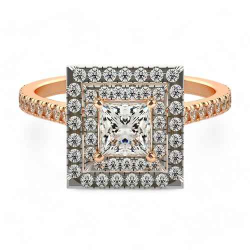 VALANOVA Hallmarked 14K Gold & Certified Lab Grown Diamond 0.76cts | Ring For Women's/Girls | Stylish & Elegant | VGR0467P | Ring Size: 14