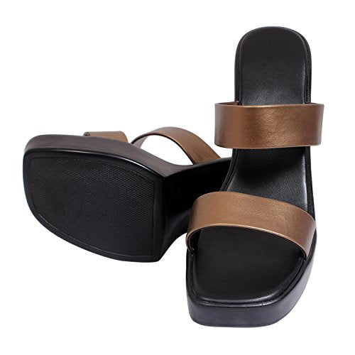 LUVFEET Heel Sandal For Women's (Copper, numeric_6)