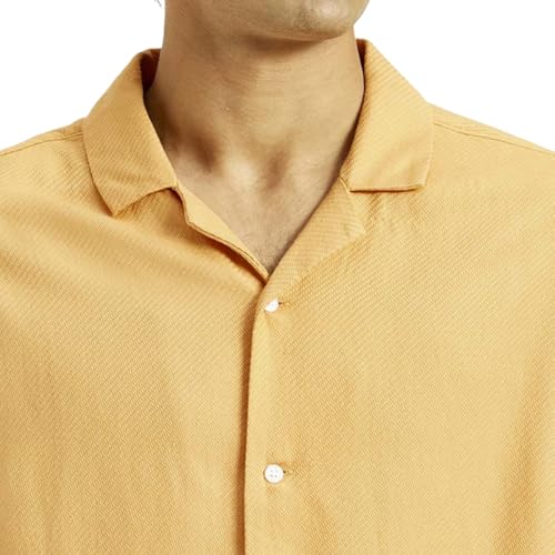 Levi's Men's Solid Regular Fit Shirt Yellow