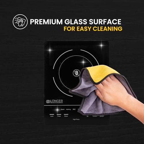 LONGER Infrared Cooktop Electric 2000W, 240V, LED Displa, Full Touch Control Induction-Style Cooktop, Ceramic Glass Surface, 6 Cooking Modes, Portable & Scratch Resistant