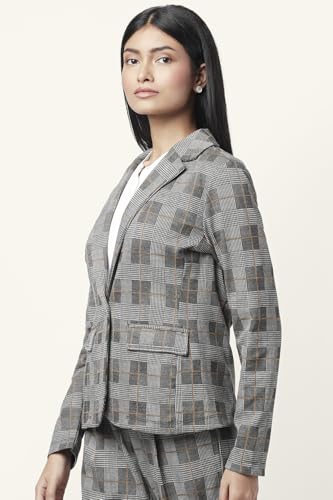 Annabelle by Pantaloons Women's Classic Blazer (110132129004_Medium Grey