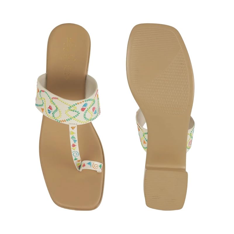 tresmode ATHI White Women's Dress Block Heel Sandals in Size 5 UK / 38 EU