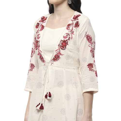 Biba Women's Cotton Kurta Set (SKDINBEZ10740SS25RED_Red