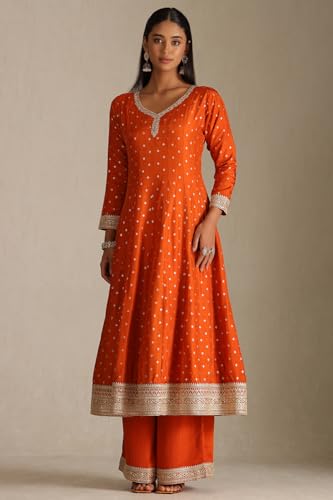 Soch Women's Viscose Blend Kurta Suit Set (OWS5CD21871_Orange