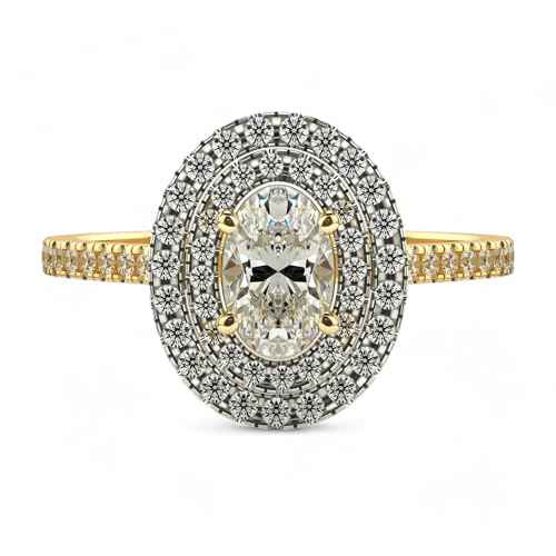 VALANOVA Hallmarked 18K Gold & Certified Lab Grown Diamond 0.88cts | Ring For Women's/Girls | Stylish & Elegant | VGR0467V | Ring Size: 6