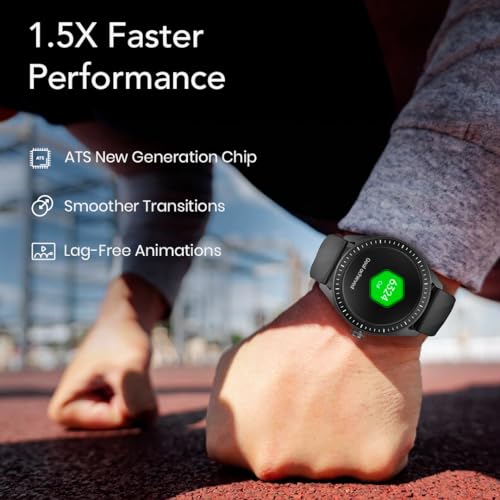 Titan Crest 2.0 Smart Watch for Man & Women, 1.43" AMOLED Display, Silicone Strap, BT Calling, Tailored Activity Tracker, 100+ Sports Modes, Fast Charging, Smart Watches for Women Latest & Men (Green)