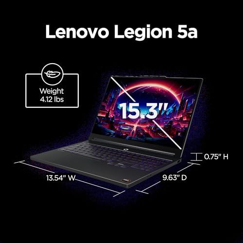 Lenovo Legion 5a - 2026 - Gaming Laptop - NVIDIA GeForce RTX 5060-15.3" OLED WQXGA Display - 165Hz Refresh Rate - Ryzen 7 250-32GB Memory - 1TB Storage - Eclipse Black