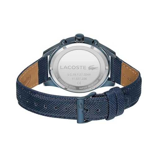 Lacoste Apext Qtz Fashion Chrono Blue Round Dial Men's Watch|Leather Material|Multi Color Band - 2011297