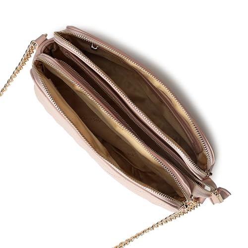 Fastrack Pastel Quilt Sling Bag for Women | Lightweight Quilted Crossbody with 3 Zippered Compartments, Detachable Strap and Soft-Tone Hardware | Stylish Everyday Sling for Casual Outings and College