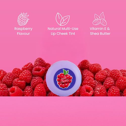 Perr Cherry Natural Lip and Cheek Tint Blush For Girls | Enriched with Vitamin E | 5g (Raspberry Chocolate, Pack of 1)