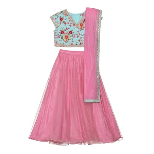 BIBA Girls PRINTED STRAIGHT KID(KWFLORAL SPLENDOUR5847_BLUE_13)