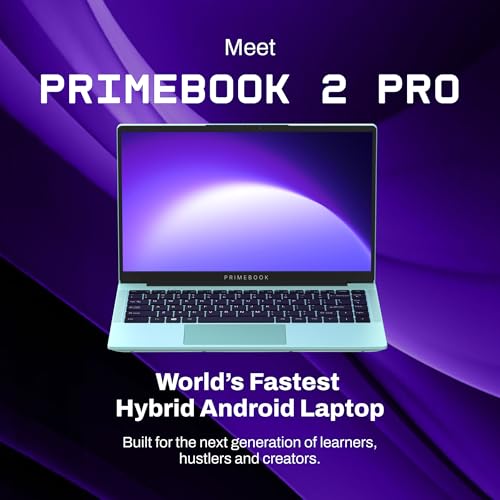 Primebook 2 Pro 2025 (New Launch) | 8GB RAM, 128GB UFS Storage | 14.1-Inch FHD IPS Display | 14 Hours Battery | MediaTek Helio G99 | Android 15 (PrimeOS 3.0) | Backlit Keyboard | in-Built AI (Aqua)