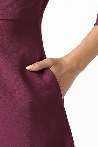 Van Heusen Women's Polyester Blend Modern Knee-Length Dress (VWCDERGF576392_Maroon