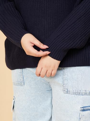 Max Women Knit Sweater (Blue_4XL)