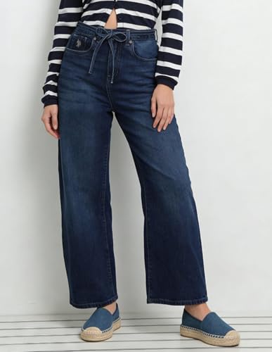U.S. POLO ASSN. Mid Rise Barrel Fit Jeans Dark Blue