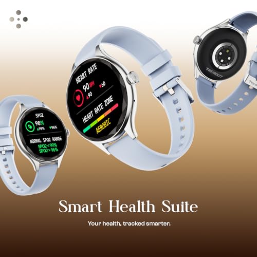 Fire-Boltt Phoenix Aura Women Smart Watch with 1.26” Diamond-Cut HD Display, Rotating Crown, Wireless Charging, Bluetooth Calling, Voice Assistant, 120+ Sports Modes - Air Blue