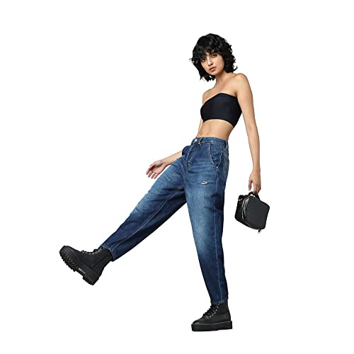 ONLY Women's Relaxed Jeans (15285613-Dark Blue Denim_Dark 34)