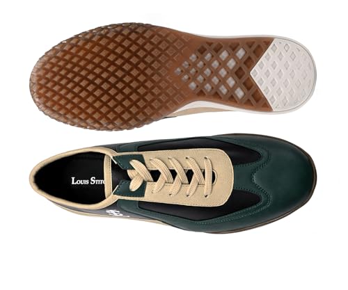 LOUIS STITCH Men’s Green and Black Casual Lightweight Lace-Up Sneakers for Men| Cushioned Comfort | Dual-Color TPR Sole | Lightweight & Comfortable Casual Lace-Up Shoes | LSP-SNK-AVI-017-GRJB | UK-6