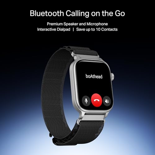 Boat Storm Infinity Plus Smartwatch with 20 Days Battery, ASAP™ Charge, 4.97 cm HD Display, Functional Crown, Multiple Sports Modes, BT Calling, SOS, IP68, Heart Rate & SpO2 Monitor (Sports Black)