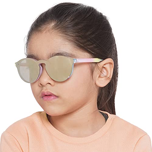 Carlton London Girl's Yellow Lens & Pink Round Sunglasses