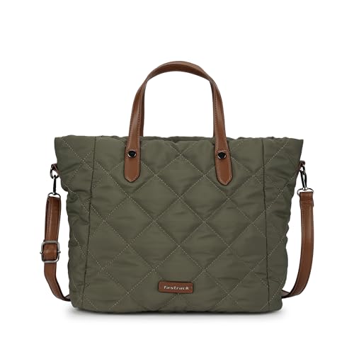 Fastrack Gridline Tote | Nylon Women’s Tote Bag | Diamond-Quilted Design with Dual Carry Options & Multiple Compartments