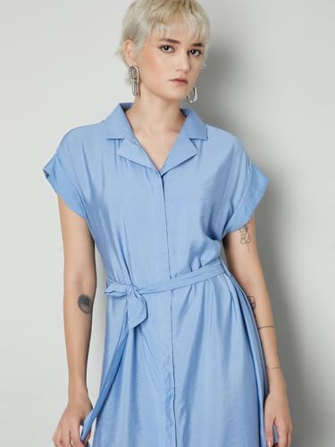 Max Women's Nylon A-Line Below The Knee Dress (B25WCTFEWDDR259_Pink