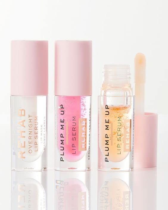 Makeup Revolution Rehab Plump Me Up Lip Serum for Dry and Chapped Lips, Nourish & Hydrate, Coconut Oil, Paraben & Cruelty-Free, Lip Oil Gloss - 4.6 Ml